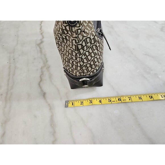 Giani Bernini Signature Logo Brown Canvas & Faux Leather Shoulder Bag - Picture 9 of 10